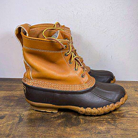 LL Bean‎ Duck Boots Rain Rubber Vintage Leather Shoes Men Size 7